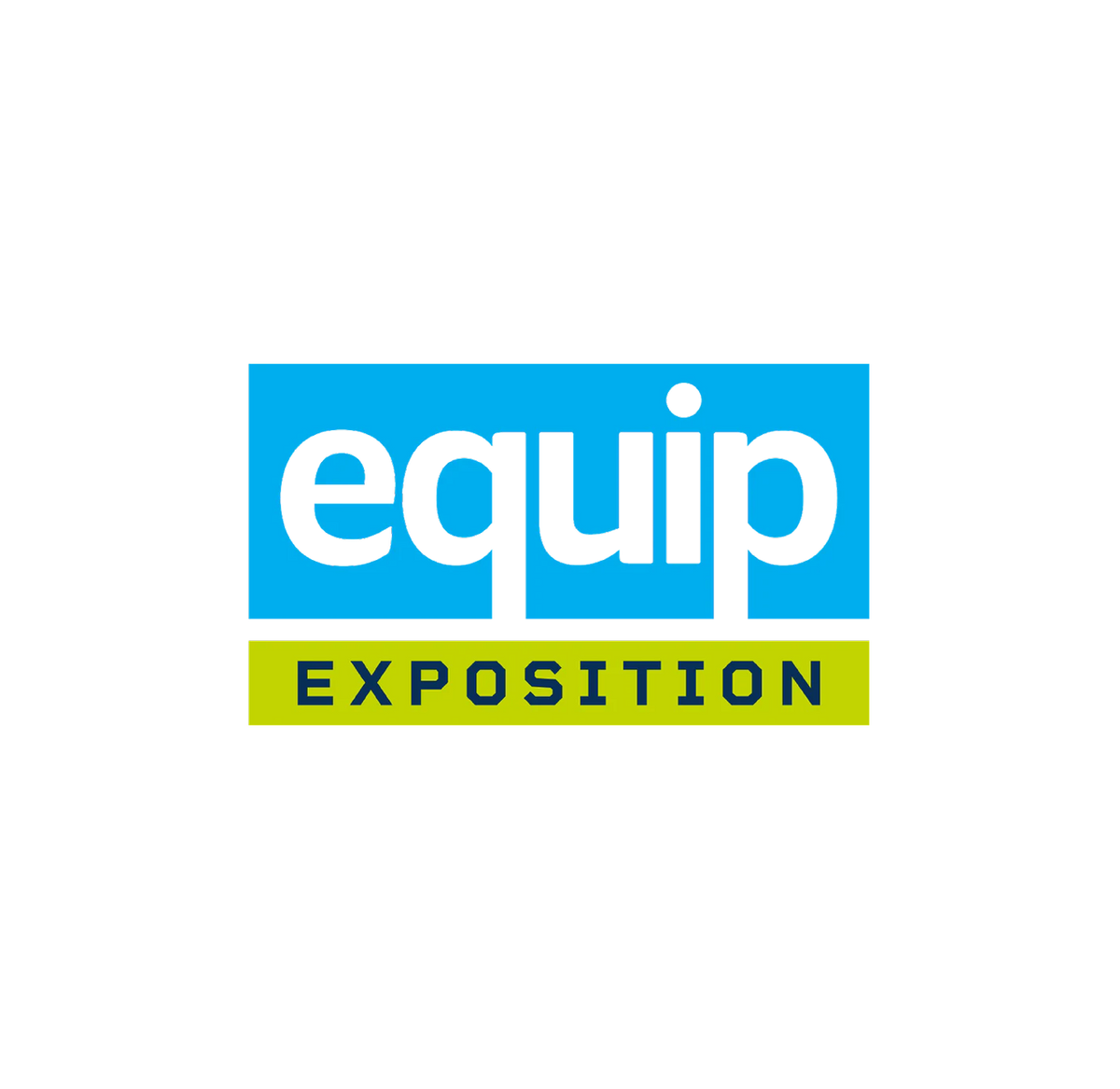 A blue and green logo with the word equip in lowercase white letters above a green bar containing the word EXPOSITION in uppercase dark blue letters.