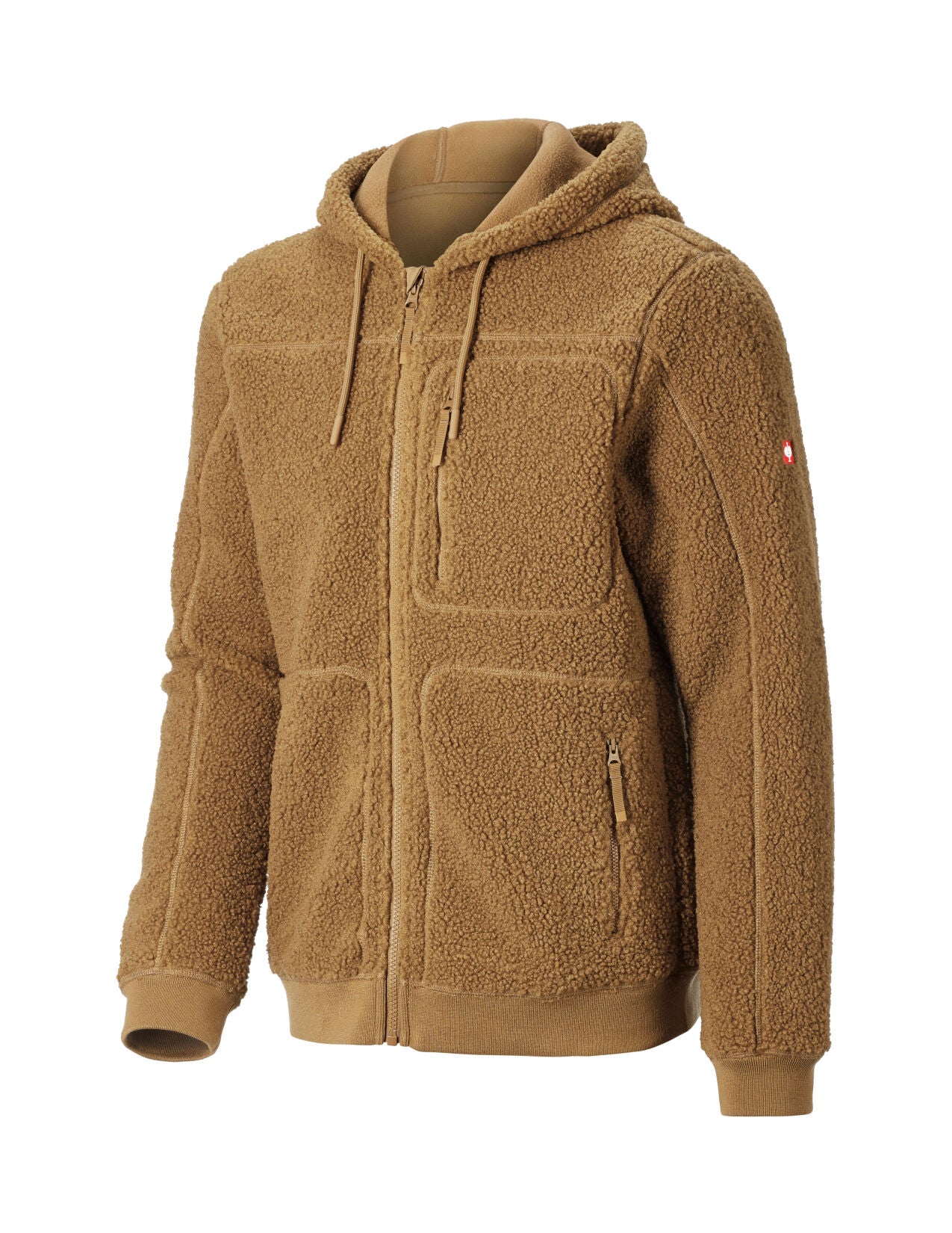 Hooded Sherpa Fleece Jacket e.s.e:pic, almondbrown