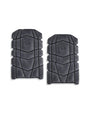 Pair of black protective pads on a white background