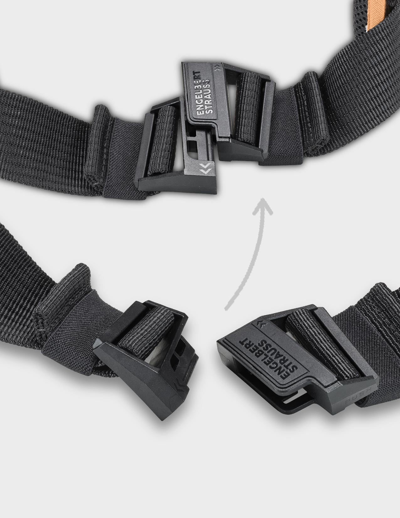 Black belt with buckle on a white background