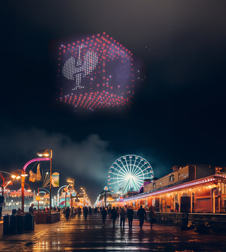 Drone show at Santa Monica pier