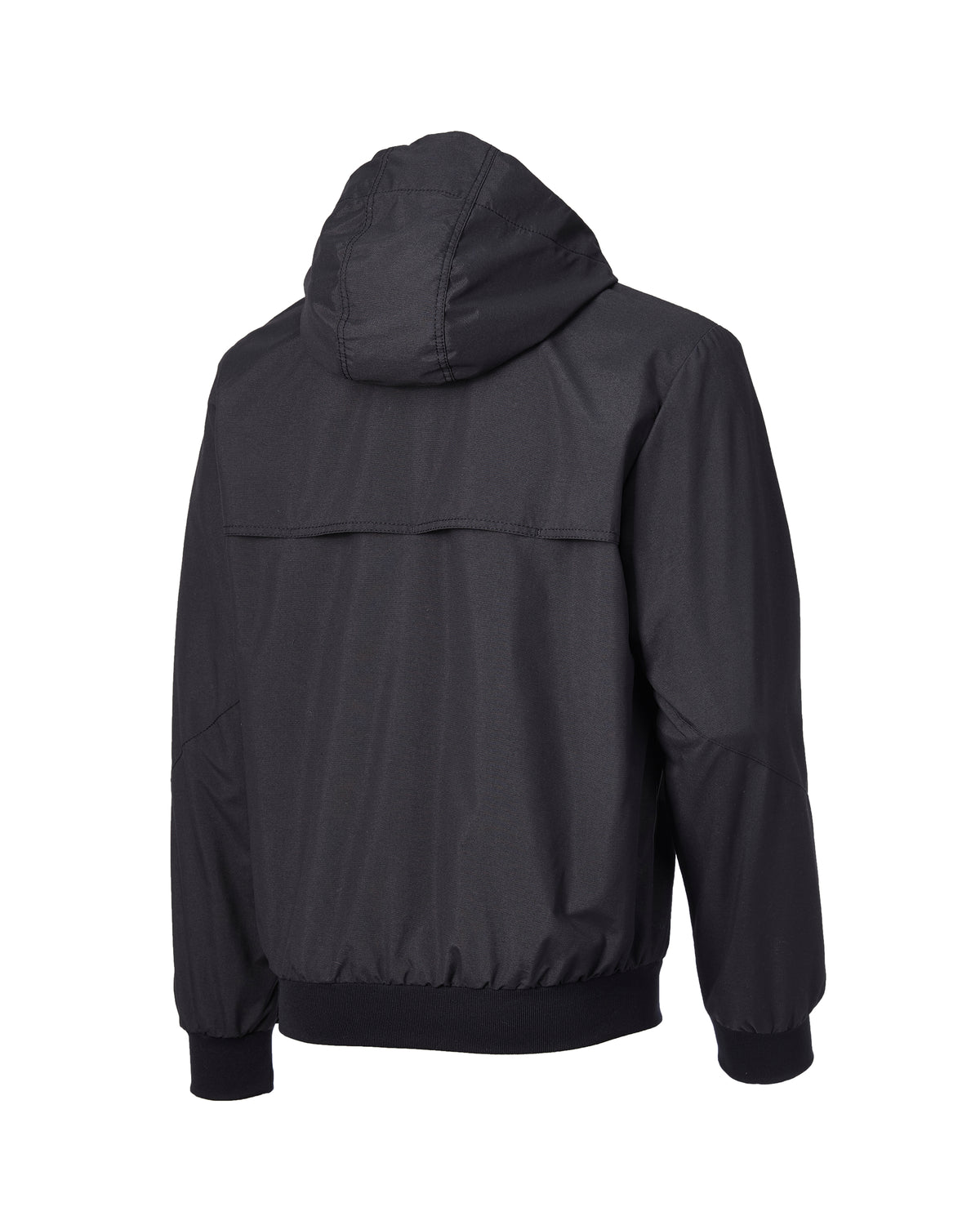STRAUSS e.s.iconic Stuntmen's Association hooded jacket in black, back view