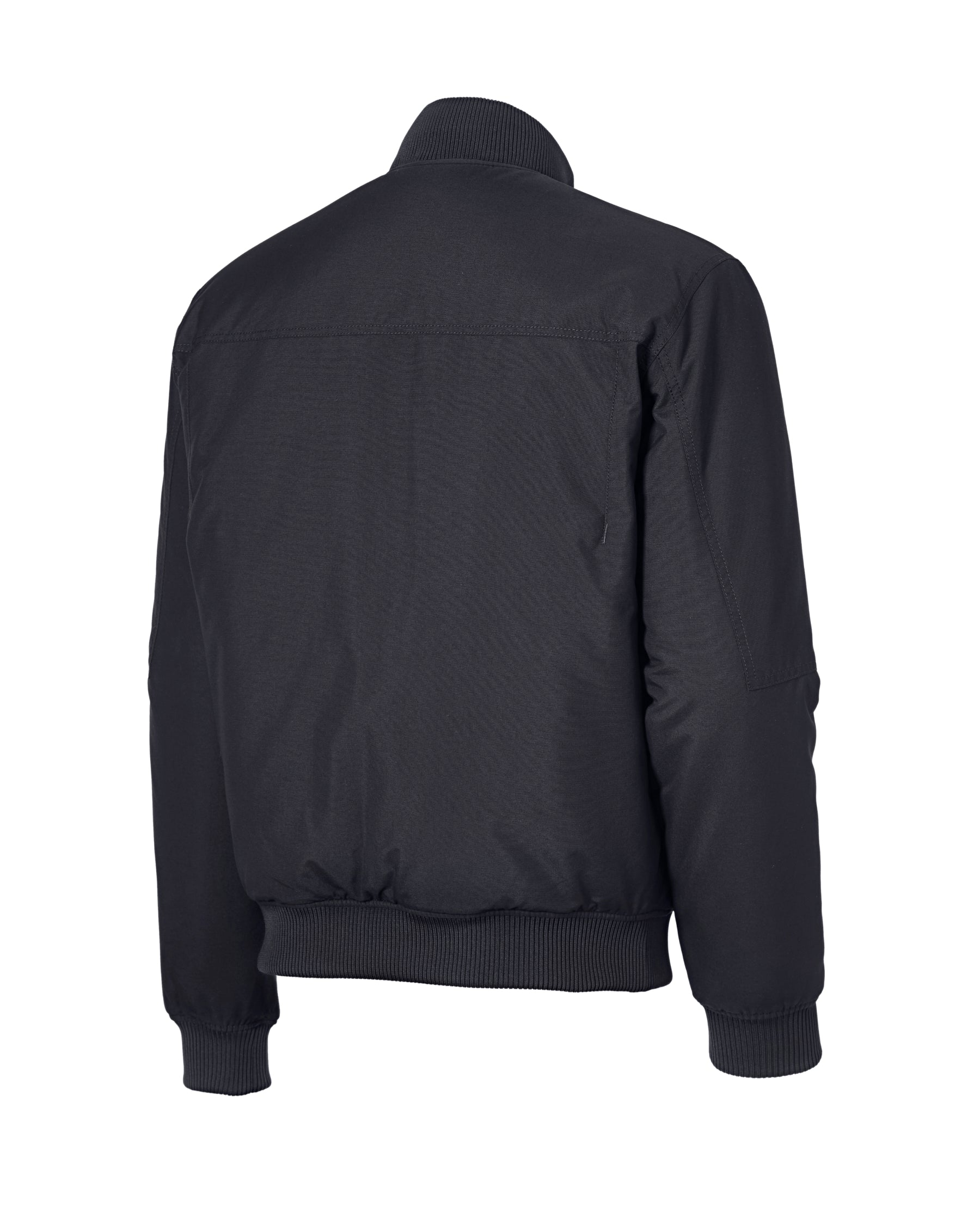 STRAUSS e.s.iconic Stuntmen's Association bomber jacket in black, back view