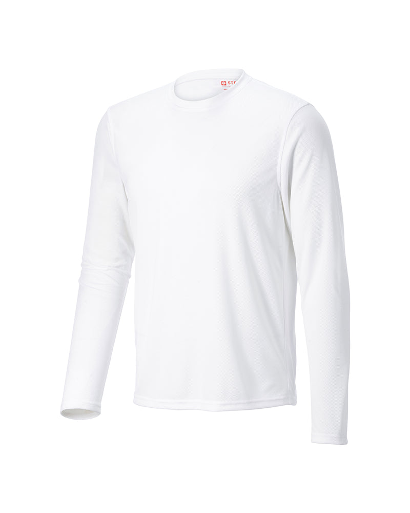 STRAUSS Performance Long Sleeve Shirt in white on a plain product background