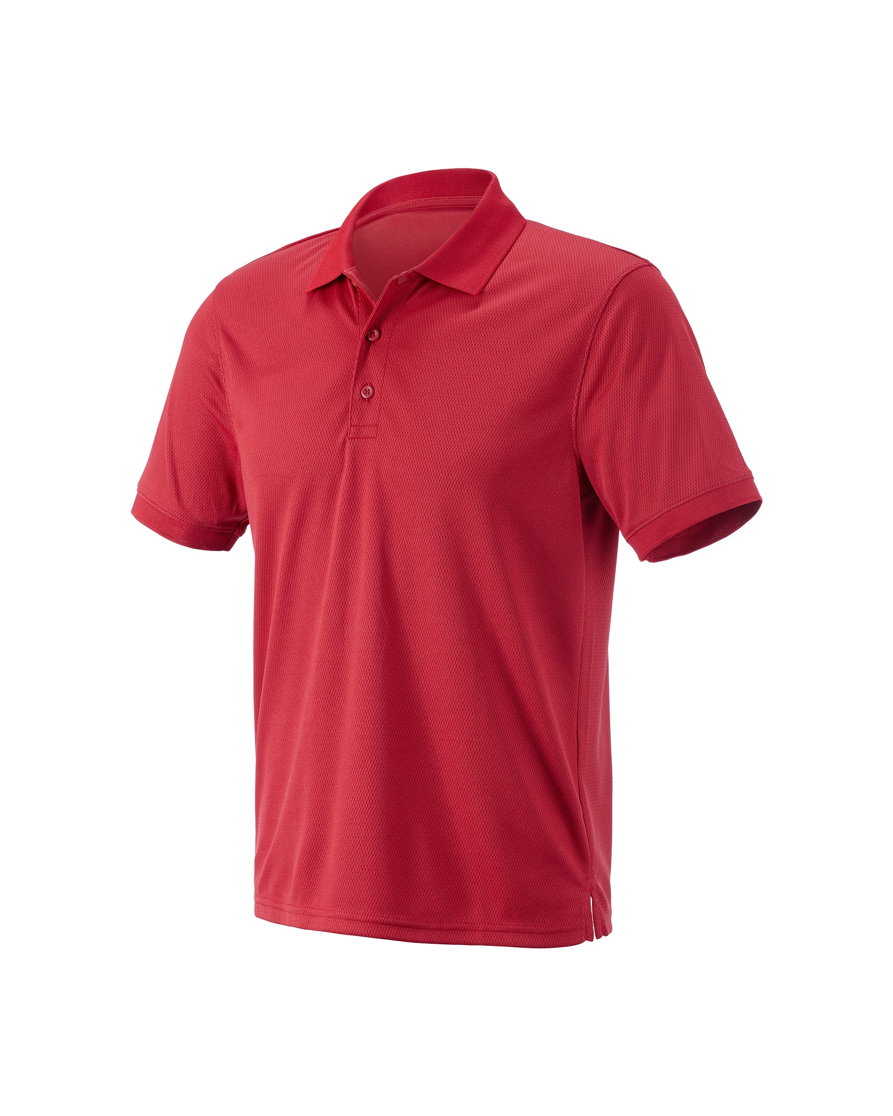STRAUSS Performance Polo Shirt in fire red on a plain product background