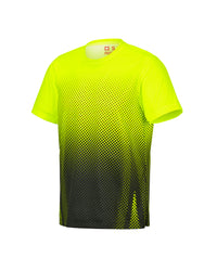 STRAUSS Enhanced Visibility Performance T-Shirt e.s.t:aktik in neon yellow and black on a plain product background