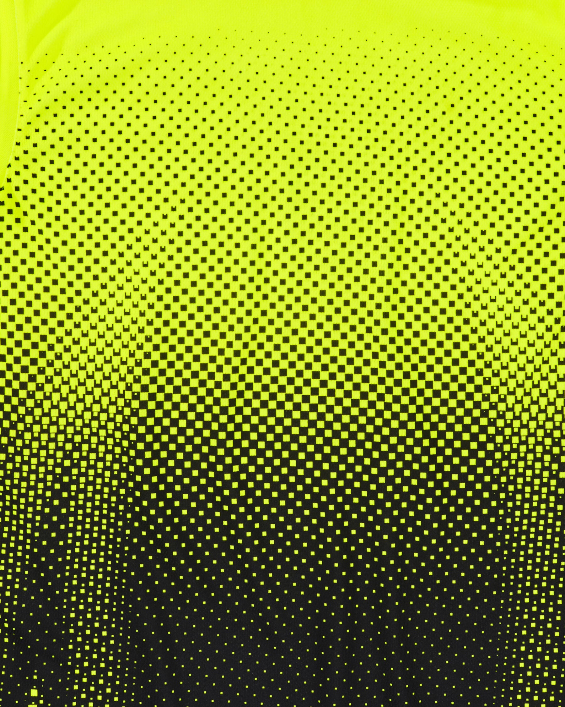 Close-up of neon fabric and reflective trim on STRAUSS Enhanced Visibility Performance T-Shirt e.s.t:aktik in neon yellow and black