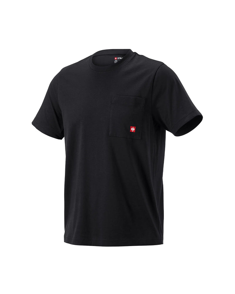 STRAUSS Pocket T-Shirt e.s.iconic in black on a plain product background