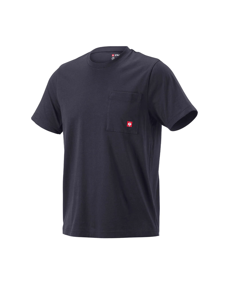 STRAUSS Pocket T-Shirt e.s.iconic in nero blue on a plain product background