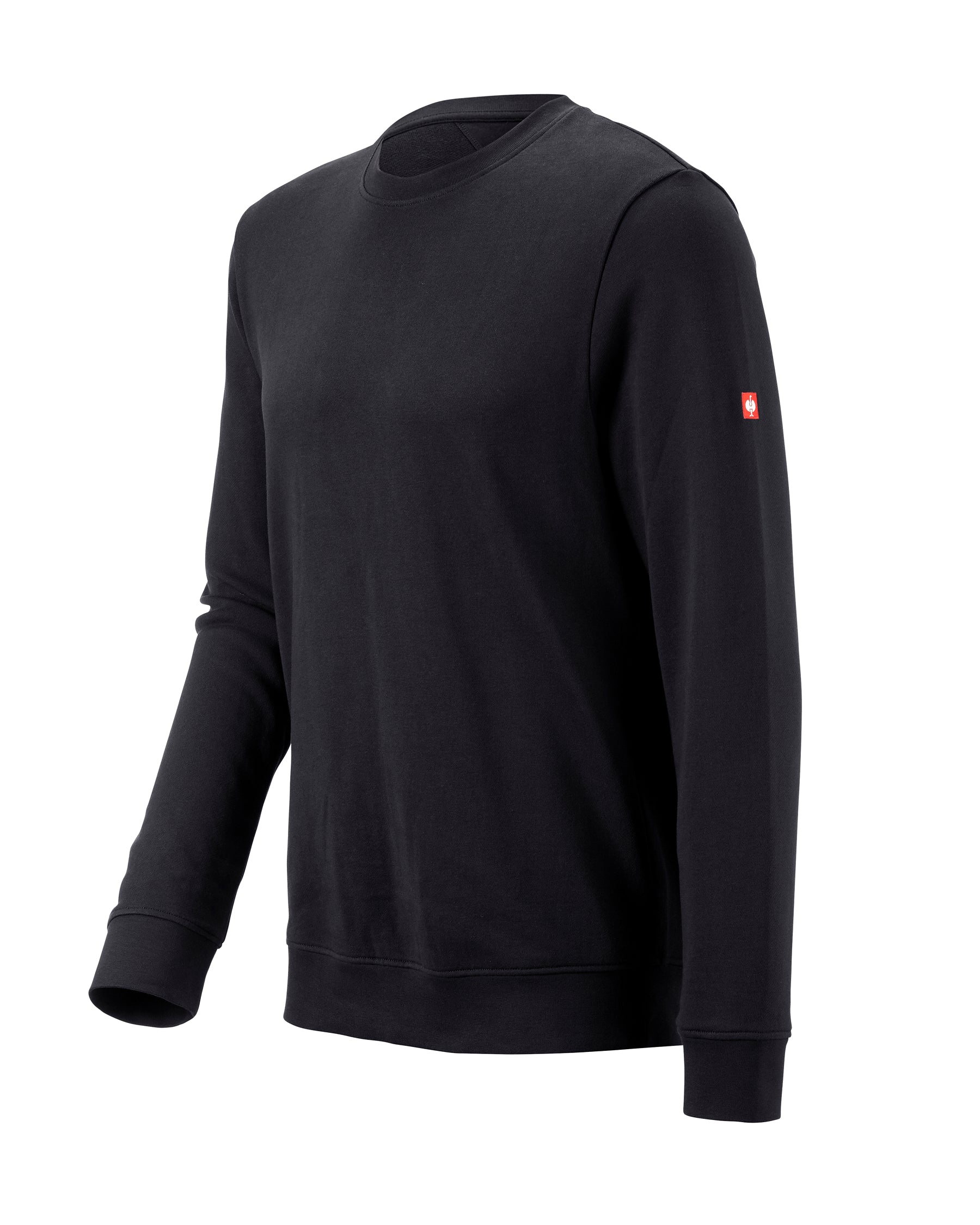 STRAUSS e.s.iconic crew neck sweatshirt in black, front view