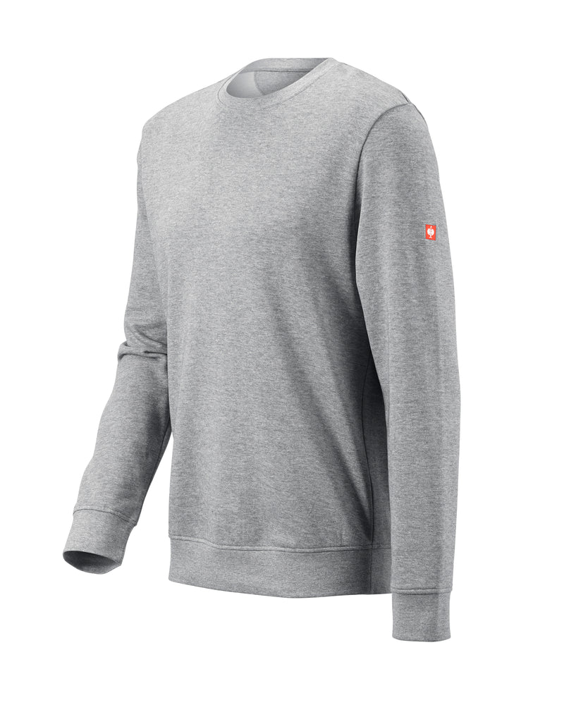 STRAUSS e.s.iconic crew neck sweatshirt in gray melange, front view