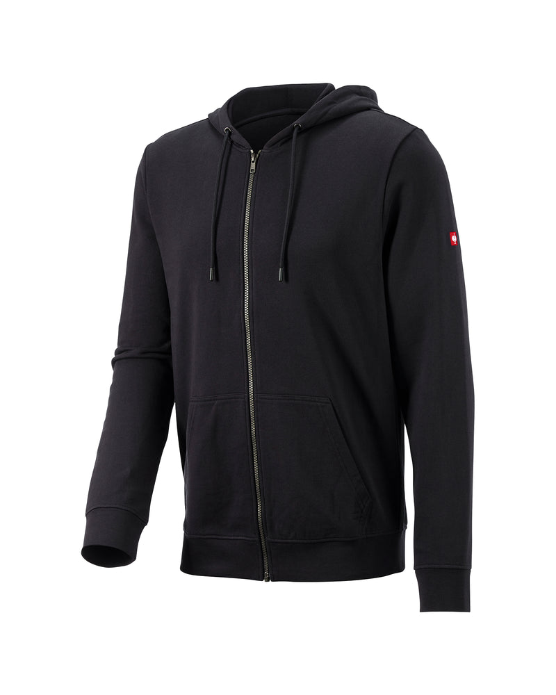 STRAUSS e.s.iconic full-zip hoodie in black, front view