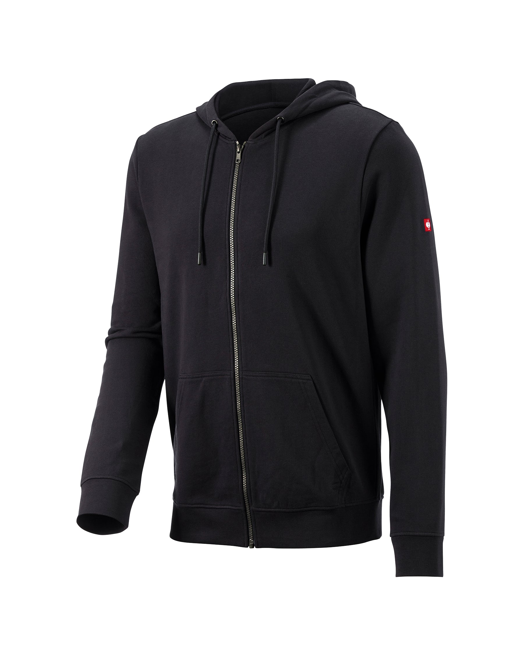STRAUSS e.s.iconic full-zip hoodie in black, front view