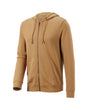 STRAUSS e.s.iconic full-zip hoodie in almond brown, front view