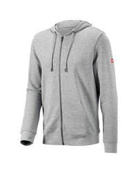 STRAUSS e.s.iconic full-zip hoodie in gray melange, front view