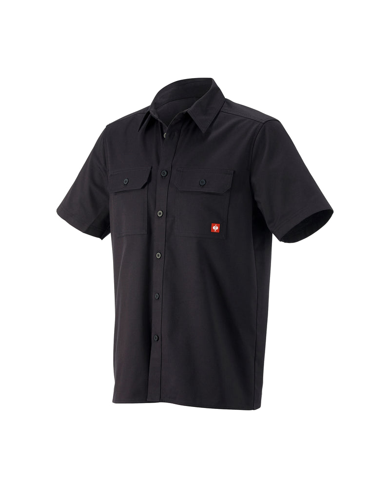 STRAUSS Short Sleeve Work Shirt e.s.iconic in black on a plain product background