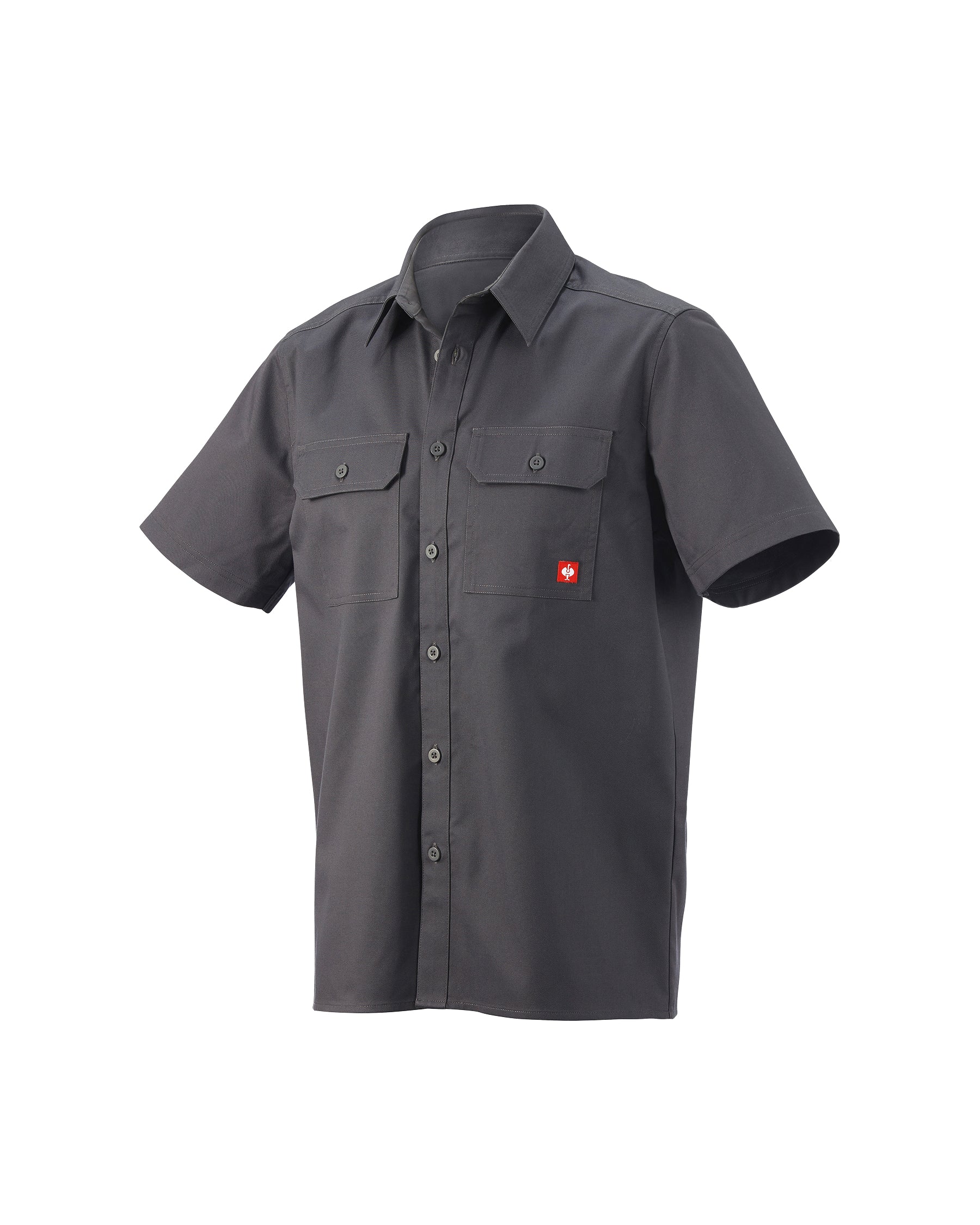 STRAUSS Short Sleeve Work Shirt e.s.iconic in carbon gray on a plain product background