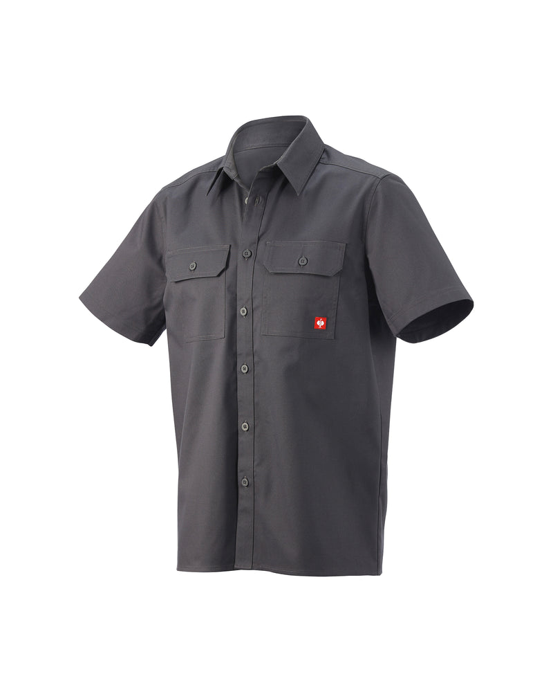 STRAUSS Short Sleeve Work Shirt e.s.iconic in carbon gray on a plain product background