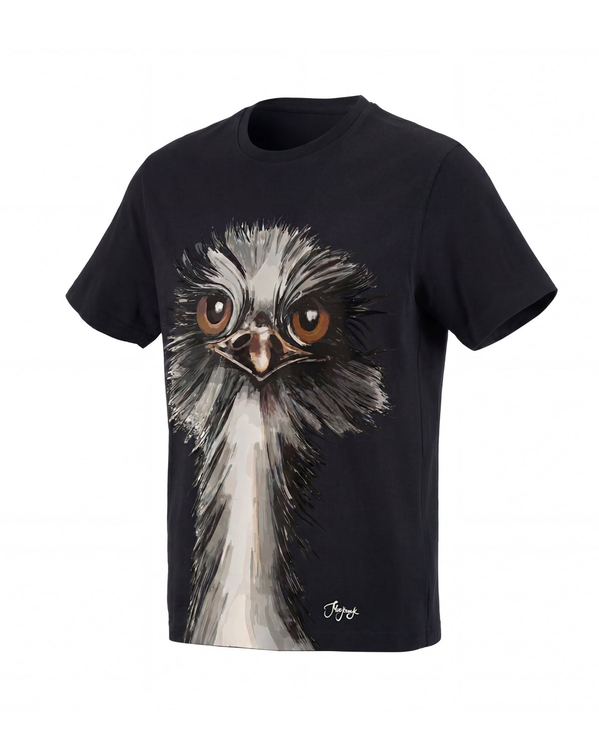 STRAUSS Cotton Stretch T-Shirt in black on a plain product background