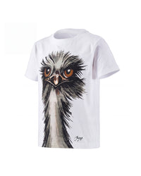 Kids' STRAUSS Cotton Stretch T-Shirt in white on a plain product background