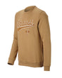 STRAUSS e.s.e:pic artwork crew neck sweatshirt in almond brown, front view