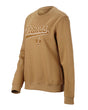 Women's STRAUSS e.s.e:pic artwork crew neck sweatshirt in almond brown, front view