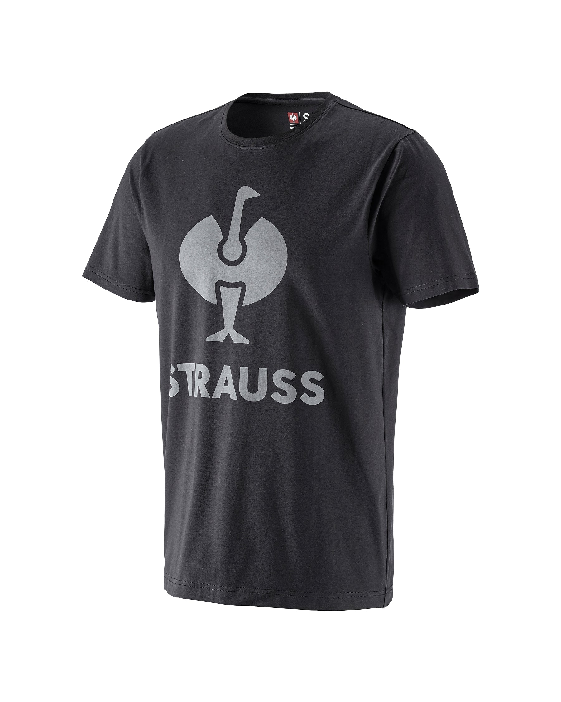 STRAUSS T-Shirt e.s.concrete in black on a plain product background