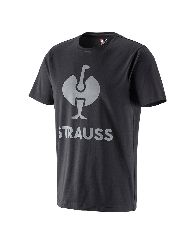 STRAUSS T-Shirt e.s.concrete in black on a plain product background