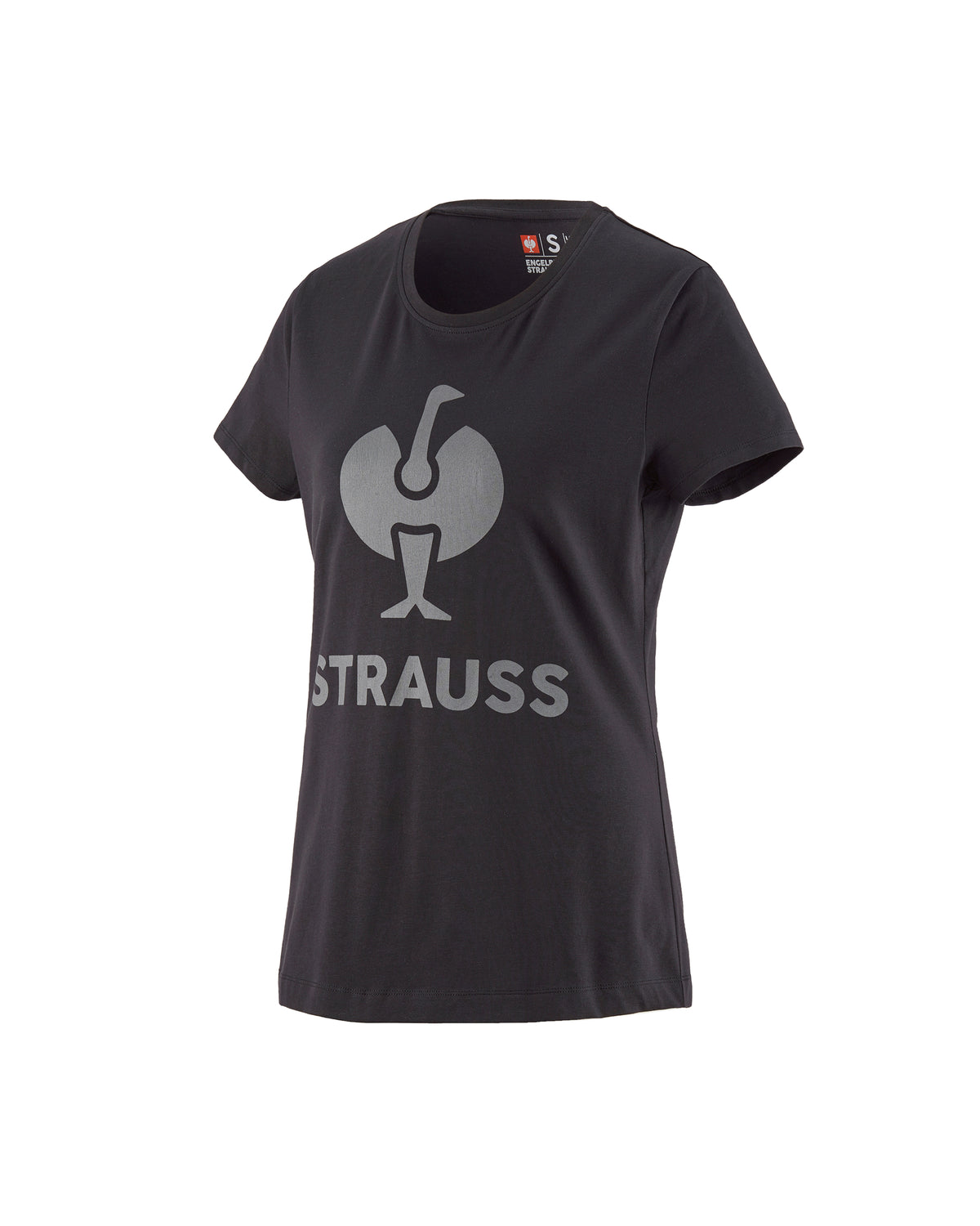 Women's STRAUSS T-Shirt e.s.concrete in black on a plain product background