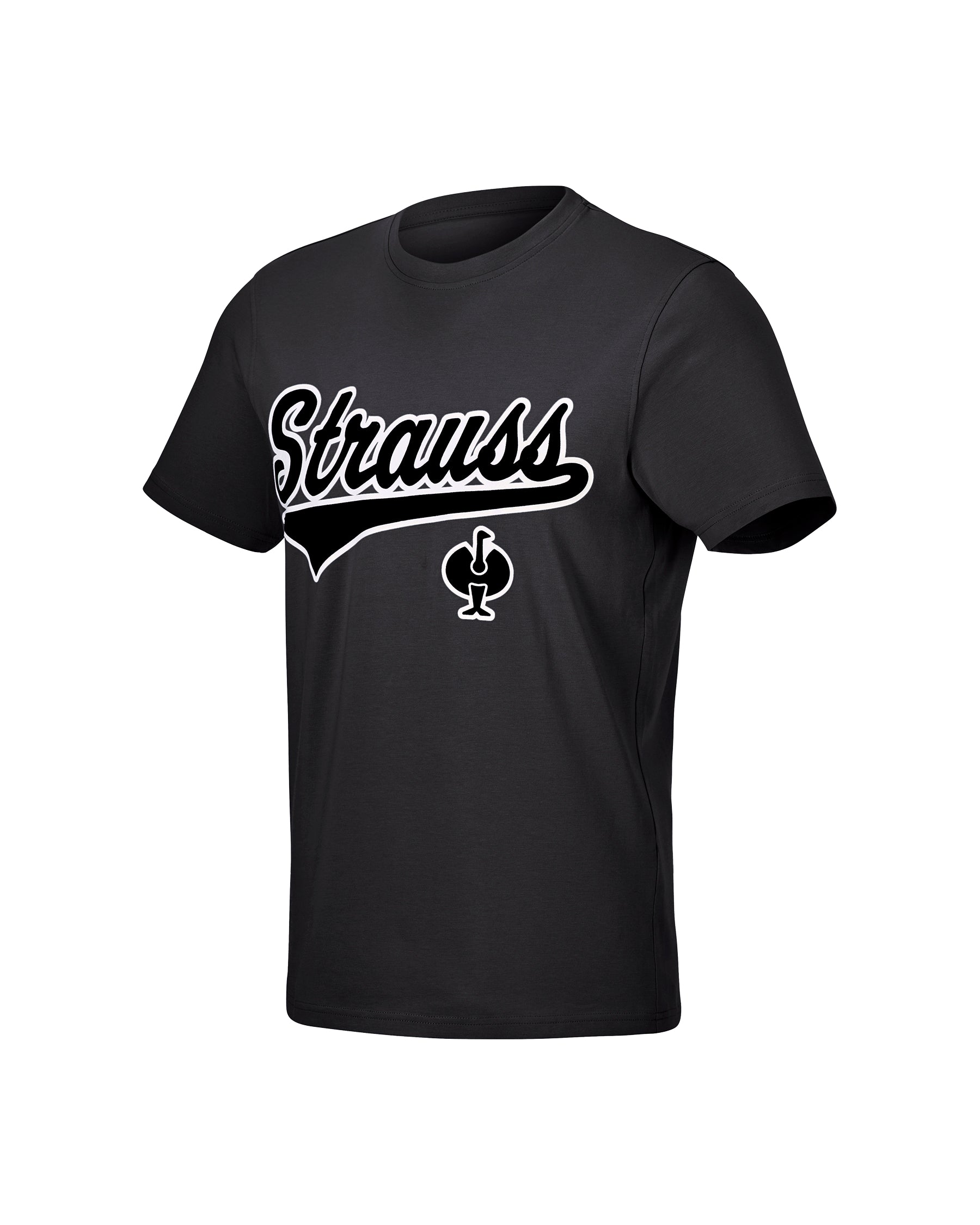 STRAUSS Artwork T-Shirt e.s.e:pic in black on a plain product background