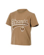 Kids' STRAUSS Artwork T-Shirt e.s.e:pic in almond brown on a plain product background