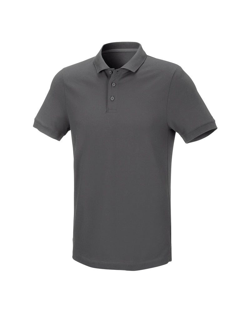 STRAUSS Cotton Stretch Polo Shirt in carbon gray on a plain product background