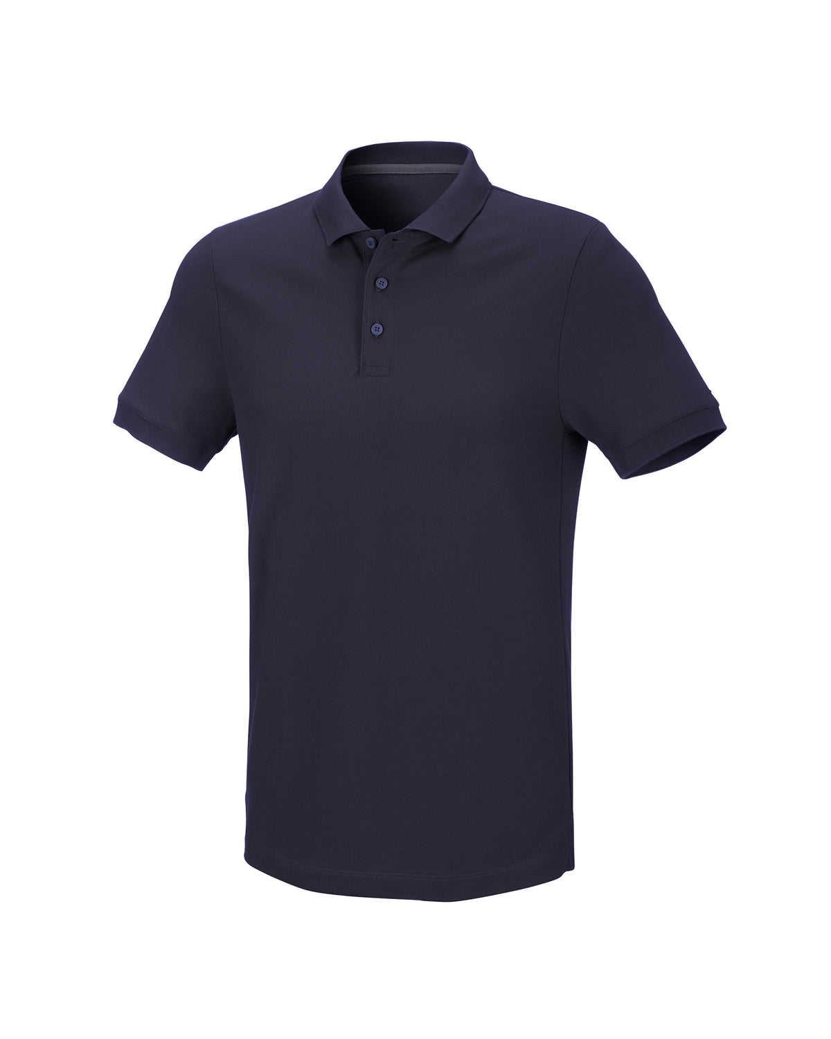 STRAUSS Cotton Stretch Polo Shirt in nero blue on a plain product background