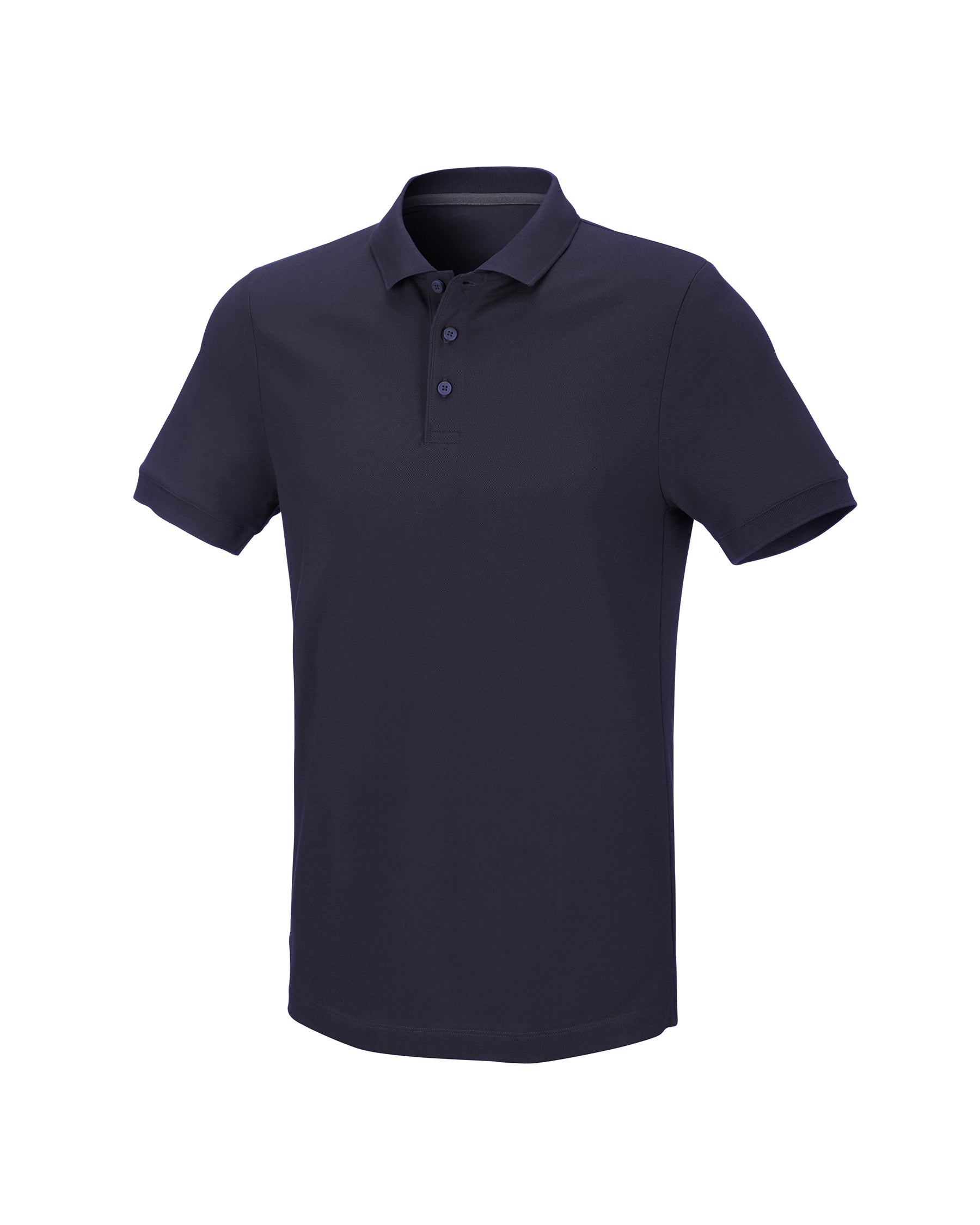 STRAUSS Cotton Stretch Polo Shirt in nero blue on a plain product background