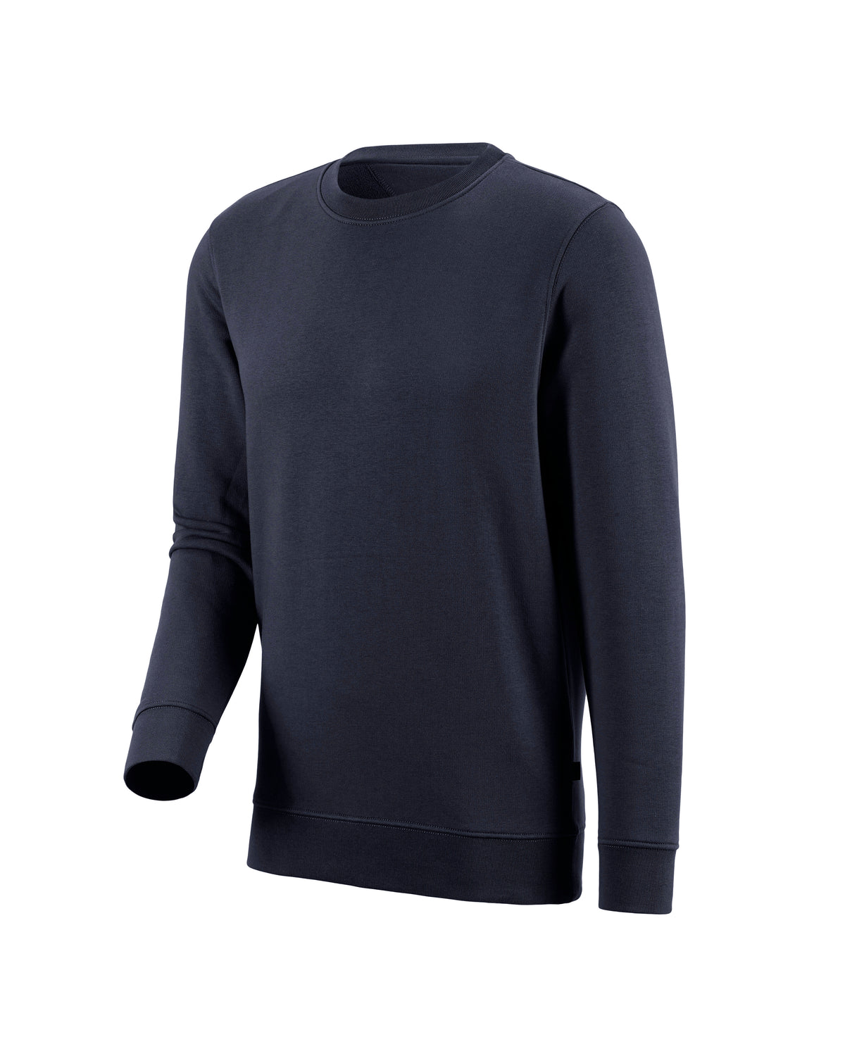 STRAUSS cotton-poly crew neck sweatshirt in nero blue, front view