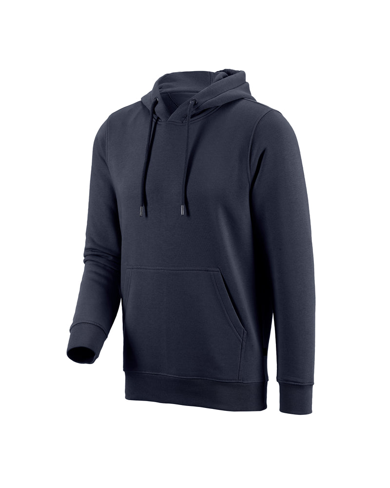 STRAUSS cotton-poly hoodie in nero blue, front view