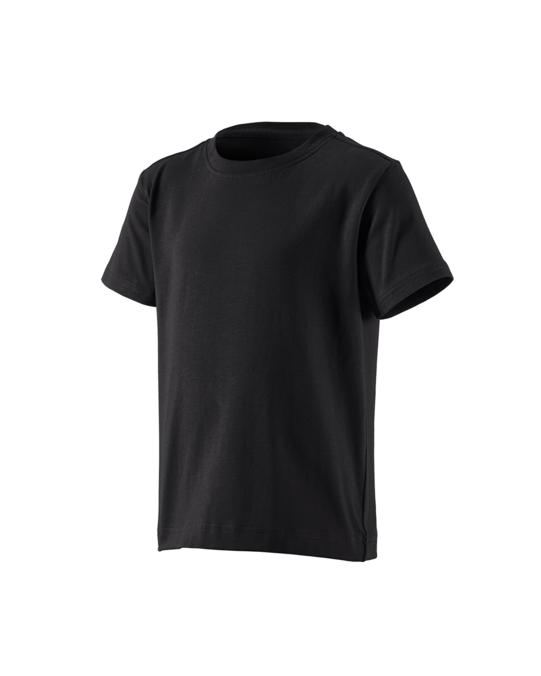 Kids' STRAUSS Cotton Stretch T-Shirt in black on a plain product background