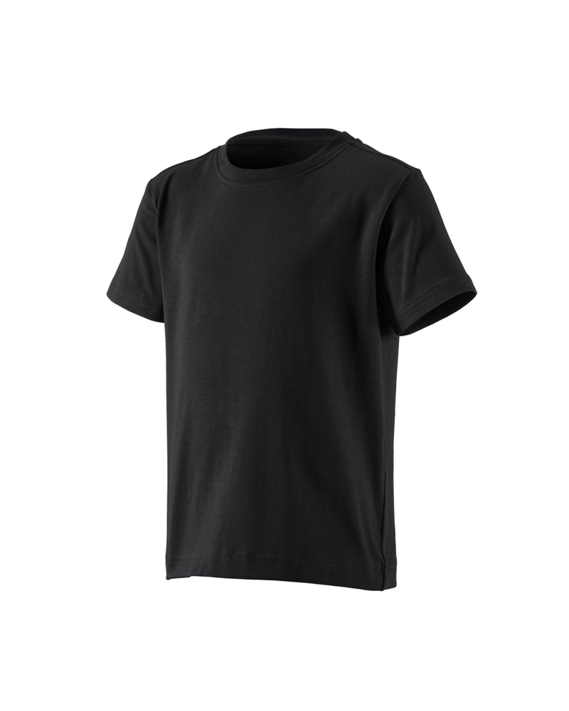 Kids' STRAUSS Cotton Stretch T-Shirt in black on a plain product background