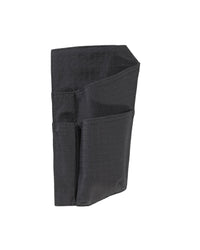 Black STRAUSS e.s.tool concept left-hand ruler and knife pocket with modular pockets and belt attachment points.