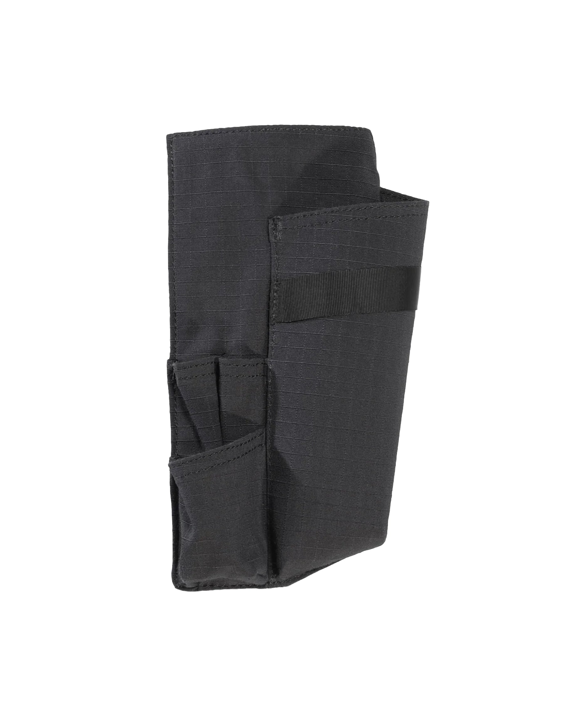 Black STRAUSS e.s.tool concept left-hand small tool pocket with modular pockets and belt attachment points.
