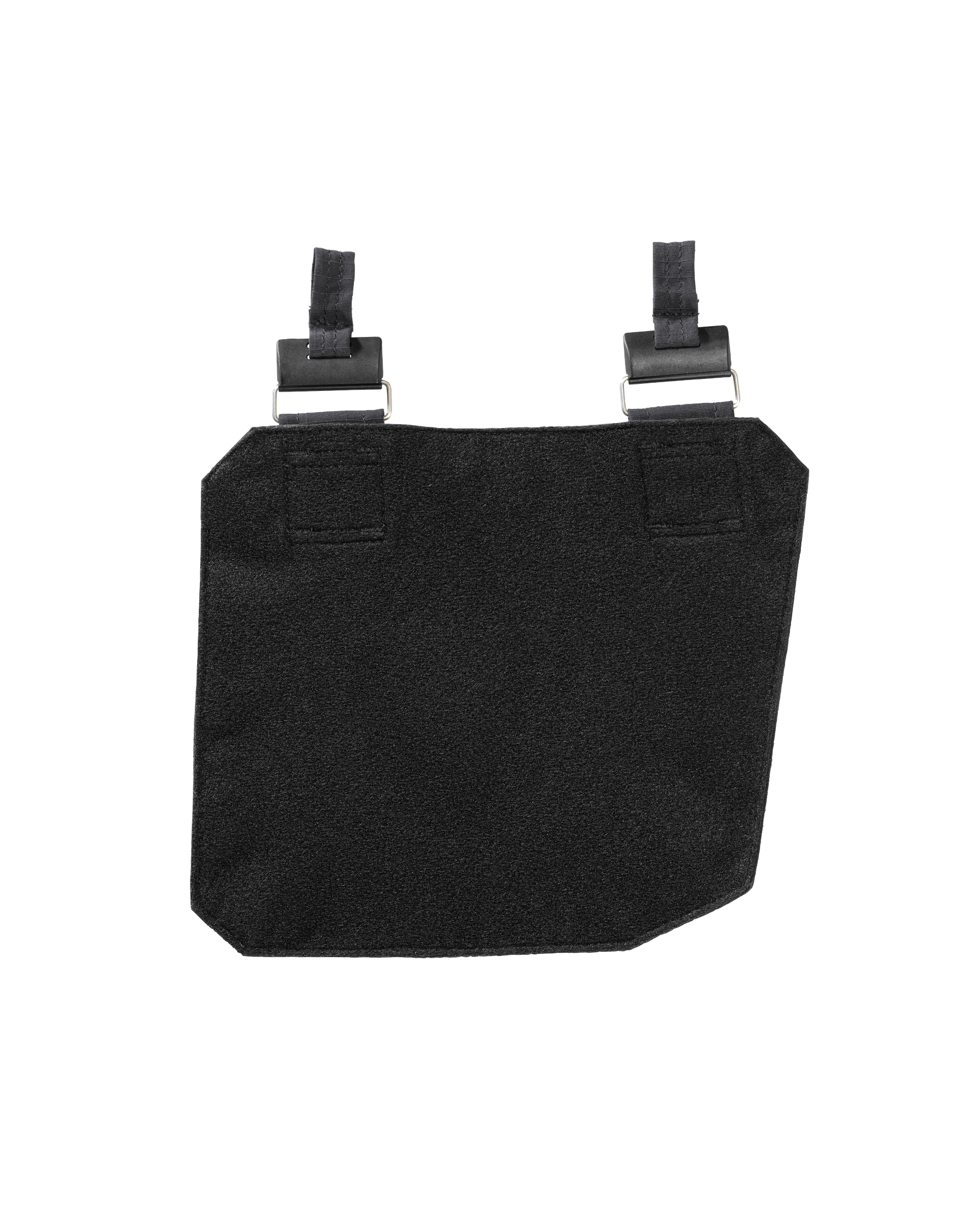 Close-up of pocket openings and reinforced stitching on the black STRAUSS e.s.tool concept nails and screws bag.