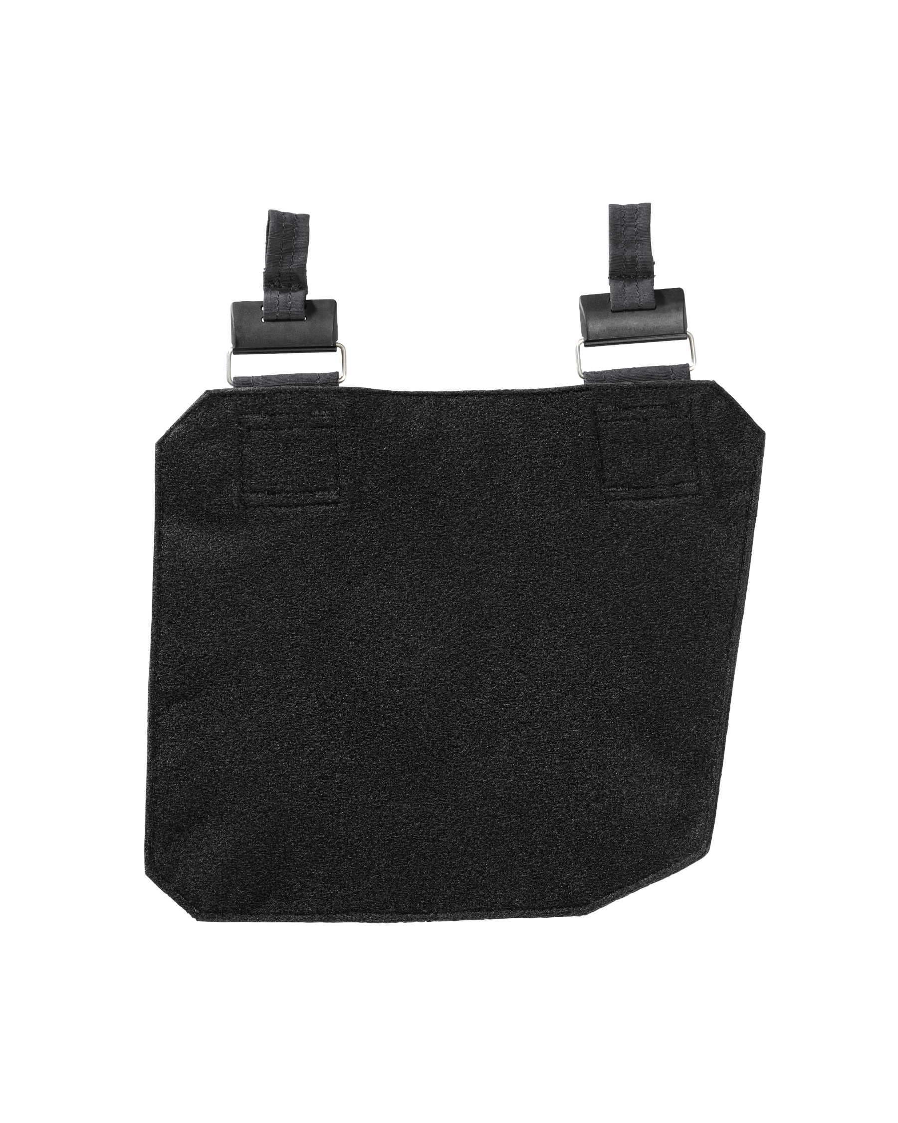 Close-up of pockets, loops, clips, and reinforced stitching on the black STRAUSS e.s.tool concept multipocket.
