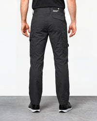Work Pants e.s.concrete light in black worn by a model, rear view