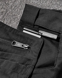 Close-up of fabric and seam construction on Work Pants e.s.concrete light in black