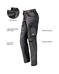Feature view of Women's Work Pants e.s.concrete light in black, showing workwear pocket details
