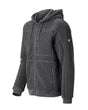 STRAUSS e.s.e:pic hooded sherpa fleece jacket in carbon gray