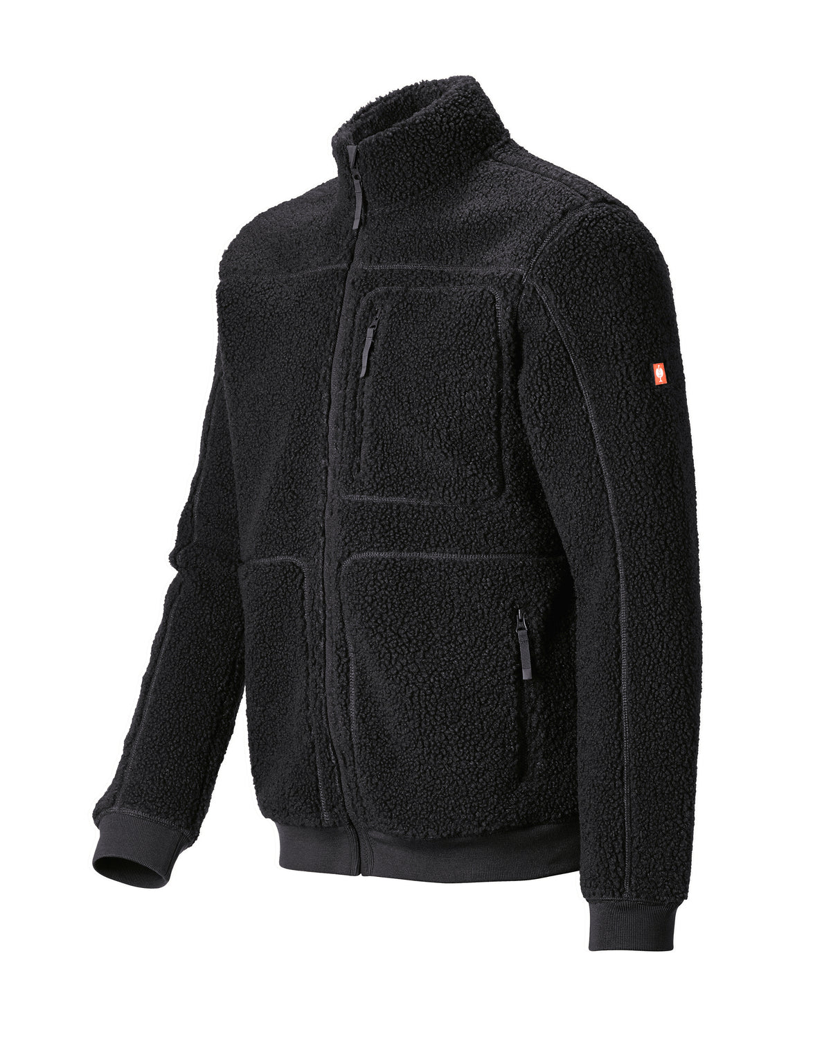 STRAUSS e.s.e:pic sherpa fleece jacket in black