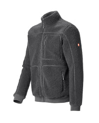 STRAUSS e.s.e:pic sherpa fleece jacket in carbon gray
