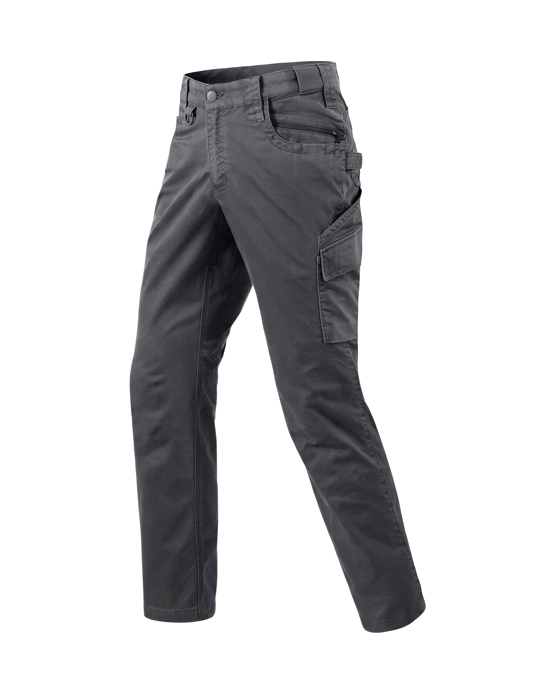 STRAUSS Twill Cargo Work Pants e.s.e:pic in carbon gray, front view