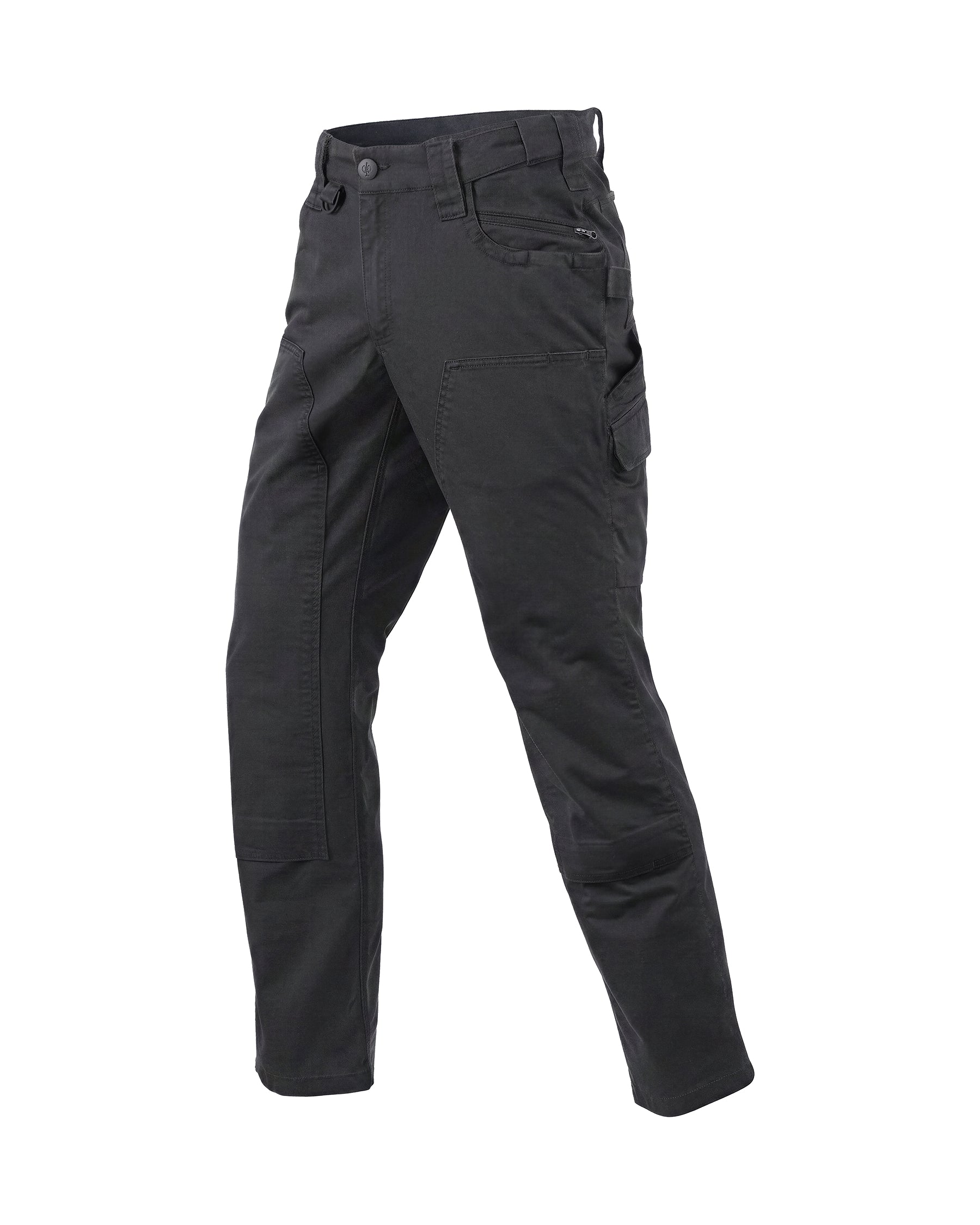 STRAUSS Double Front Twill Cargo Work Pants e.s.e:pic in black, front view